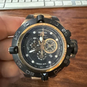 Reloj Cronógrafo Invicta Subaqua 6575 Hecho en Suiza Oro Rosa y Negro Batería Nueva - Imagen 1 de 7