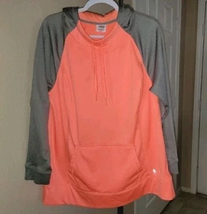 Danskin Now Sweatshirt Women Hoodie Pullover Neon Coral Activewear 2X 18w - 20w - Picture 1 of 9