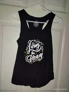 Secret Treasures tank top Ladies Sleep "Living the Dream" Black Semi Sheer S - Picture 1 of 3