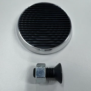 Hot Rod Polished Aluminum Brake Pedal Pad with Rubber Insert - Picture 1 of 3