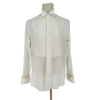 Robert Graham Embroidered Tuxedo Shirt *AS IS* STAINED AND DISCOLORED!! M - Image 1 of 4