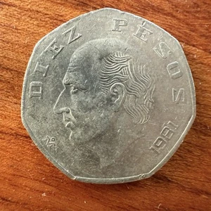 México 10 Pesos KM#477 1974-1985 Varias Fechas Circuladas - Imagen 1 de 2