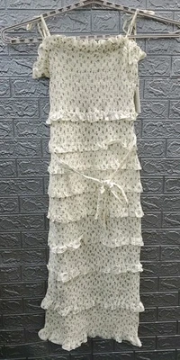 Nuevo Maxi Vestido Worth Collective Harley Smocked Bump Friendley Crema Talla Grande  Foto 1 de 4