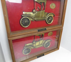 Coppia Ford Model T-Runabout 1915 Embosografo SEAGRAMMA'S Shadow Box Espositore - Foto 1 di 14
