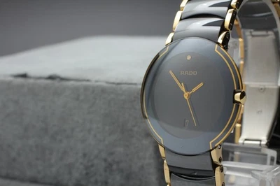 Vintage [Near MINT] RADO Coupole 33mm Black Ceramic 129.0300.3 Watch From JAPAN - image 1 of 4