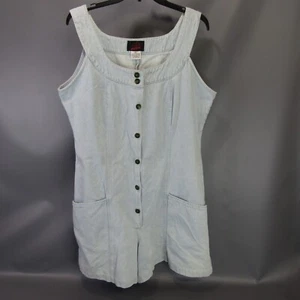 Vintage Sasson Denim Romper Women's Size XL Overalls Shorts Jean Shortalls - Imagen 1 de 10