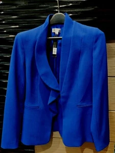 Tahari Arthur S. Levine Gorgeous Royal Blue Jacket Blazer Size 4, NWT - Picture 1 of 9