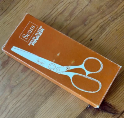 Vintage Sears Pinker Nickel Plated Scissors~ Brand New In Box - Image 1 of 4