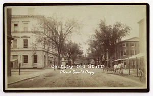 1880s Portsmouth, NH - Antique Photo, Pleasant St. Looking North From State St. - Picture 1 of 2