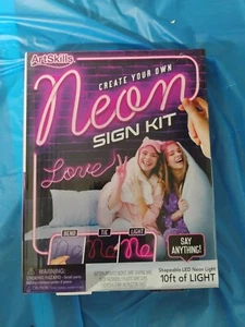 NEW DIY Pink Neon Sign Kit Wall Decor Teen Bedroom Dorm Room NIB Ships Fast FUN! - Picture 1 of 3