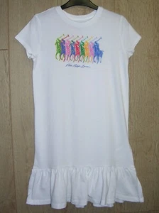 Ralph Lauren Girls White Jersey T-Shirt Dress Age 8-10 Worn Once - Picture 1 of 5
