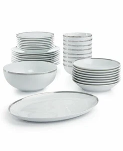 Martha Stewart Collection Odyssey Platinum 34-piece Dinnerware Set H1233 - Picture 1 of 2
