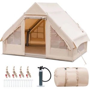 Inflatable Camping Tent 2-6 People Cotton Glamping Tent for Family Camping - Picture 1 of 11