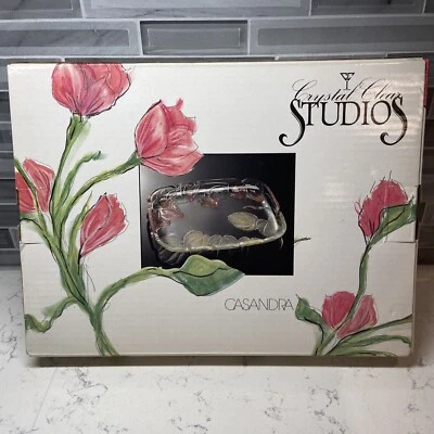 Plato oblongo Casandra 1989 Crystal Clear Studios de colección/pintado a mano. Nuevo  Foto 1 de 4