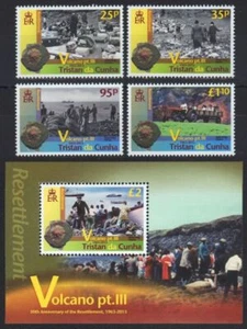 Tristan da Cunha 2013 - Mi-Nr. 1148-1151 & Block 68 ** - MNH - Vulkan / Vulcan - Foto 1 di 1