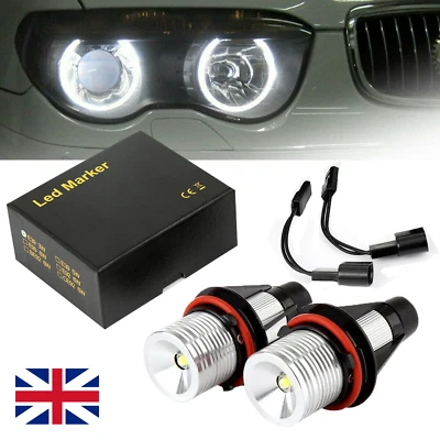2x BMW Angel Eyes Halo LED Marker Lights Bulbs Canbus Error Free 5 6 7 X Series - Image 1 of 4