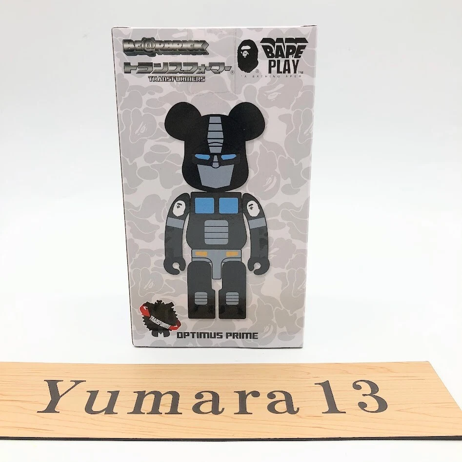 Be@rbrick TRANSFORMERS OPTIMUS PRIME BAPE(R) BLACK Medicom Brand New - Image 1 of 4
