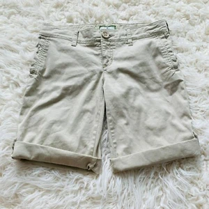 American Eagle Live Your Life Bermuda Shorts Cuffed Hem Tan Womens Size 0 - Picture 1 of 11