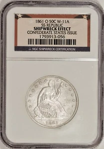 1861-O Seated Liberty Half Dollar W-11a CSA Obverse NGC SS Republic! #CDU1 - Picture 1 of 3