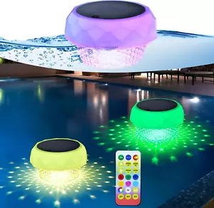 Solar Powered LED Floating Pool Light with RGB Color Changing Lights, IP68 Water - Picture 1 of 9