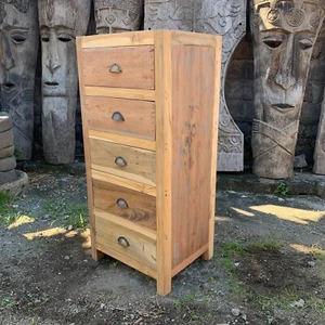 Tall set of 5 Draws Recycled Wood Adorable Home Furniture - Picture 1 of 2