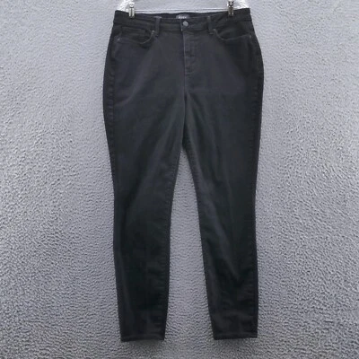 Pantalones de mezclilla ajustados Not Your Daughters Ami para mujer 14 negros tiro alto elásticos NYDJ Foto 1 de 4