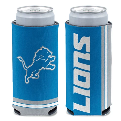 New NFL Detroit Lions Football Licensed Slim Can Cooler Drink Cooler Cover
