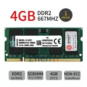 Kingston 4GB DDR2 PC2-5300S 667MHz KVR667D2S5/4G 1.8V Notebook SODIMM Memory RAM - Picture 1 of 7