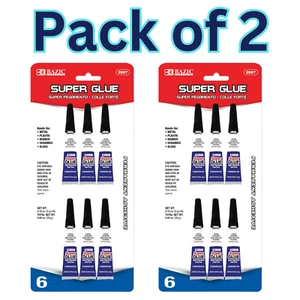 Pack of 2 Super Glue -Fast Setting Adhesive for Metal, Glass, Ceramics, and More - Picture 1 of 4