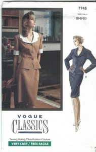 Vogue Sewing Pattern 7745, Vintage Top and Skirt, Sizes 6 - 8 - 10, Uncut - Picture 1 of 2