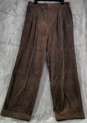 Pantalones informales Joseph Abboud de pana para hombre talla 33 marrón 100 % algodón Foto 1 de 4