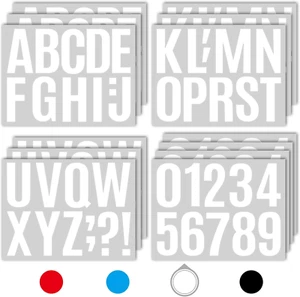 13 Sheets Alphabet Stickers,4 Inch Large Vinyl Letter Number Stickers Self Adhes - Picture 1 of 8