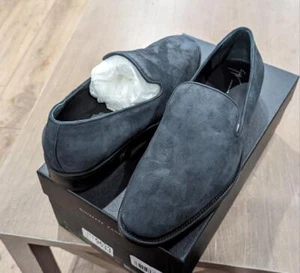 $695 Mens Giuseppe Zanotti "Flavio 28" Suede Loafers Grigio Gray 45 US 12 - Picture 1 of 9