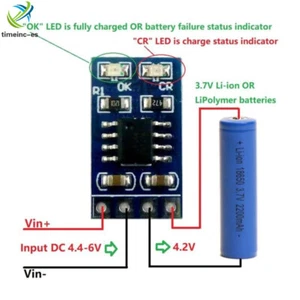 18650 Li-ion Lithium Battery Charger 1A 4.2V 3.7V MPPT Solar Charge Controller - Imagen 1 de 7