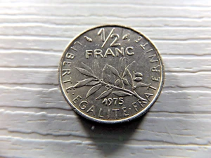FRANCE 1975 Half Franc - Picture 1 of 2