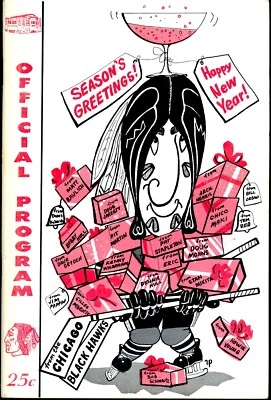 1968-69 Black Hawks Hull Mikita vs Maple Leafs Paul Henderson Unmarked Program - Image 1 of 4