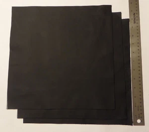 Upholstery Leather Scrap Crafts 12 x 12 inches Black 5 Piece - Picture 1 of 3