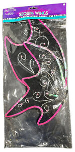 Sequin Fairy Wings Black & Pink Kids One Size Fits Most