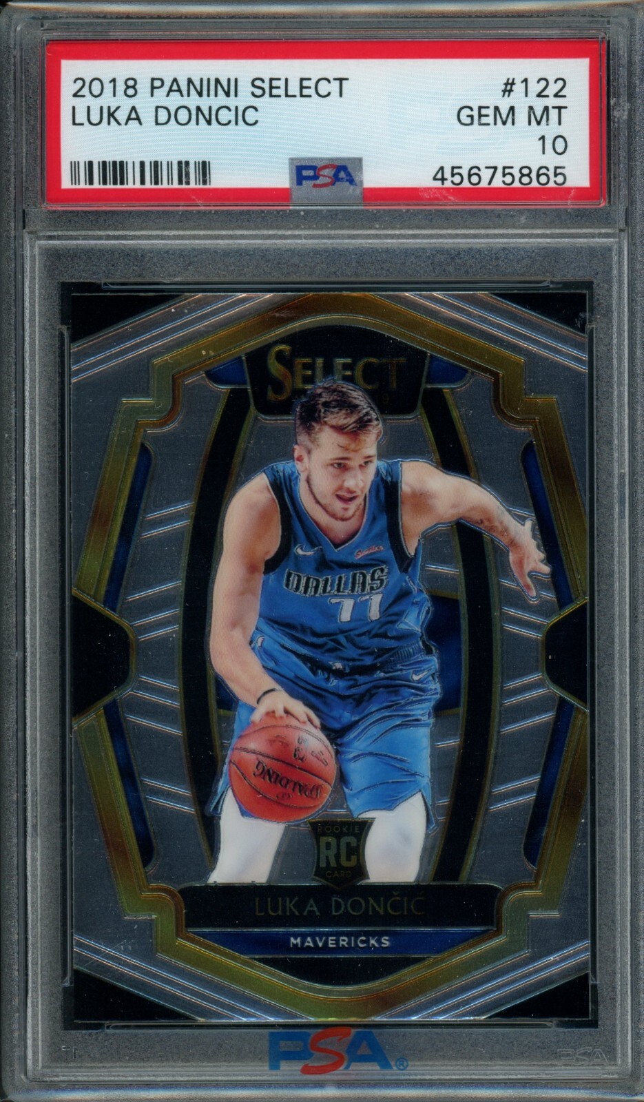 2018-19 Panini Select Luka Doncic PSA 10 #122 Rookie RC