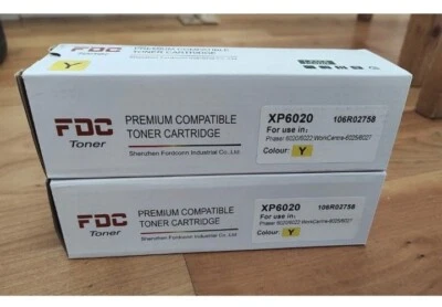 2 Yellow Toner Cartridge Xerox Phaser 6020 6022 Workcentre 6025 6027 106R02758 - Image 1 of 4