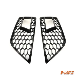 GLOSS BLACK RS STYLE FOG LIGHT GRILLE GRILL FOR AUDI A4 B8 12-13 SEDAN & AVANT - Picture 1 of 3