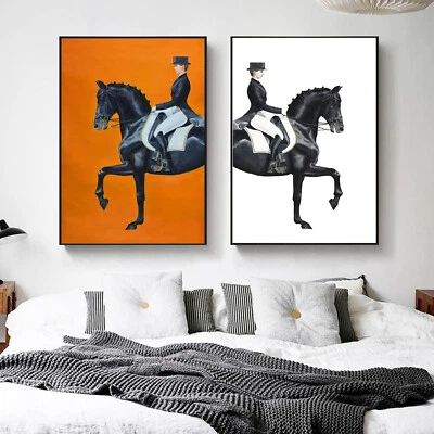 Поездка лошадь выездка искусства краска шелк холст плакат современный настенный декор без рамы A836 - Изображение 1 из 4