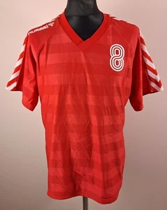 Vintage 1992 Hummel Blank T-Shirt Men's Size XL Red Denmak Jersey Retro Template - Picture 1 of 9