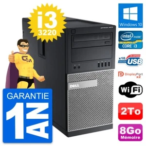 PC Tour Dell OptiPlex 9010 Intel Core i3-3220 RAM 8Go Disque 2To Windows 10 Wifi - Imagen 1 de 8