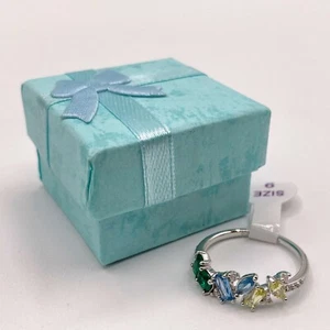 Bomb Party Ring RBP6139 Intricate Wonders Multicolor Cubic Zirconia 9 Rhodium Pl - Picture 1 of 6