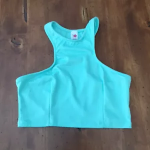 Womens Go Jane Large Aqua Turquoise Crop Athletic Tank Top L - Picture 1 of 3