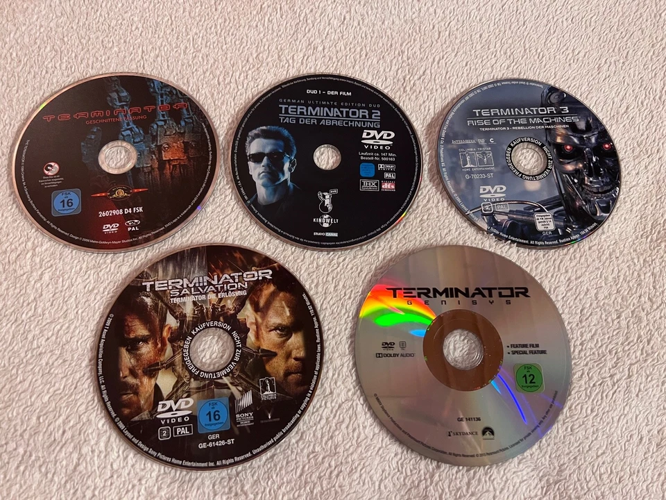 Terminator 1-5 (Arnold Schwarzenegger) (5-DVDs) DVD ohne Cover - Bild 1 von 1