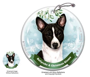 Bellyrubs & Kisses Ornament - Black and White Basenji 006A - Imagen 1 de 1