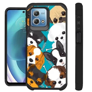 FUSION Case For Motorola Moto G Stylus 5G 2023 Hybrid Cover LIL TCUP DOGS - Picture 1 of 5