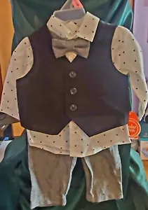 Adorable New With Tags Baby Boy Outfit Bowtie 0-3 Months - Picture 1 of 3